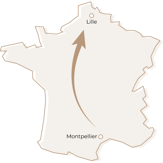 Vous déménagez de Montpellier pour vous installer à Lille Dmax, entreprise de déménagement d'entreprise et particulier
