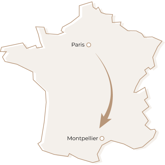 carte-paris-montpellier Déménager de Paris vers Montpellier : tout ce qu’il faut savoir Dmax, entreprise de déménagement d'entreprise et particulier