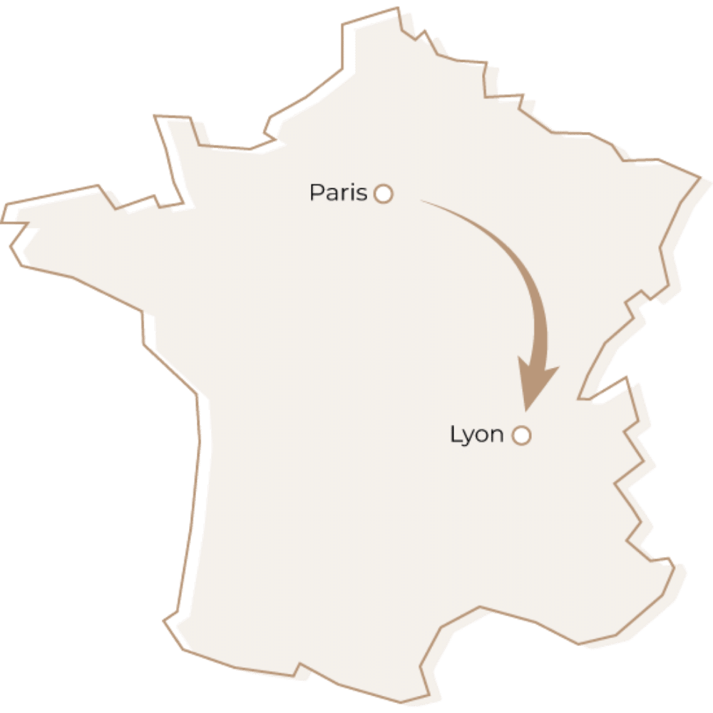 DMAX - Devis déménagement de Paris vers Lyon ? - carte paris lyon fond perdu