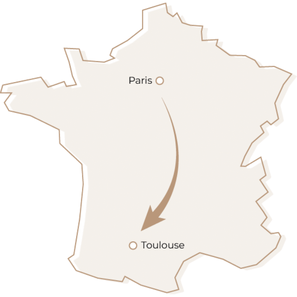 DMAX - Déménager de Paris à Toulouse : comment ça marche ? - carte paris toulouse fond perdu
